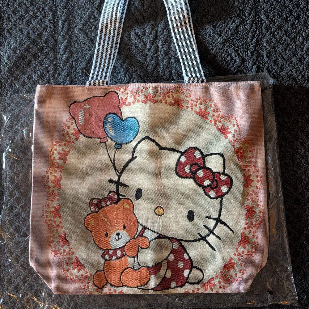 Hello Kitty Pink Tote Bag with Bear Design